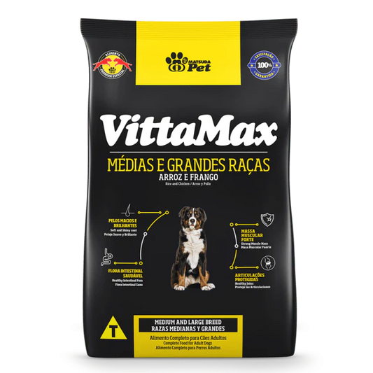 VITTAMAX PREMIUM PERRO ADULTO RAZA MEDIA Y GRANDE 25Kg + REGALO