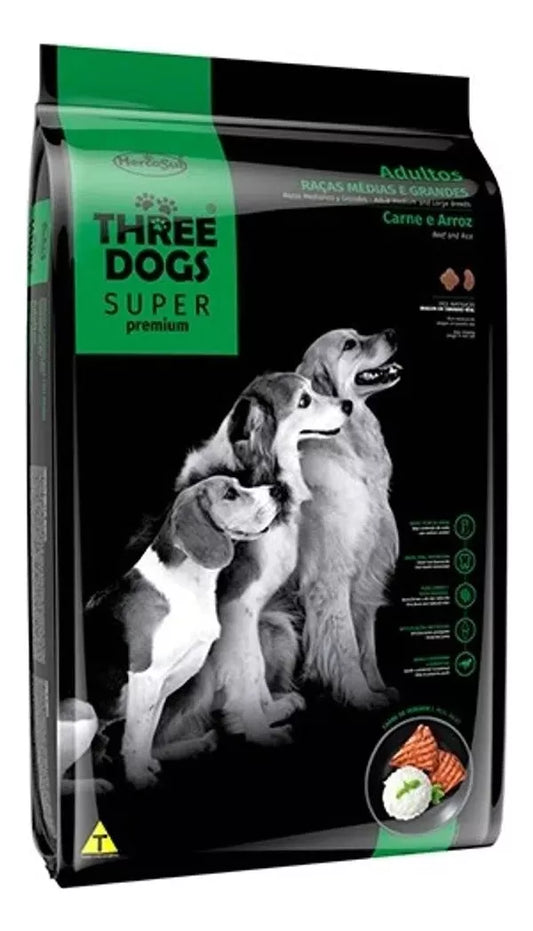 Three Dogs Premium Perro Adulto Raza Media - 17 Kg + REGALO